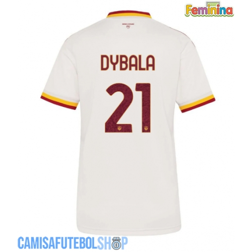 Camisa de time de futebol AS Roma Paulo Dybala #21 Replicas 2º Equipamento Feminina 2026-27 Manga Curta